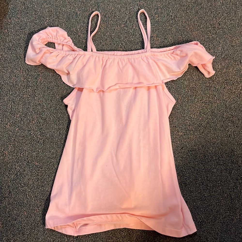 pink off the shoulder tank top